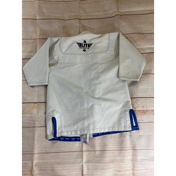 Elite Sports Kids Brazillian Jiu Jitsu BJJ Judo White Gi Top ONLY - C00 - Picture 14 of 15